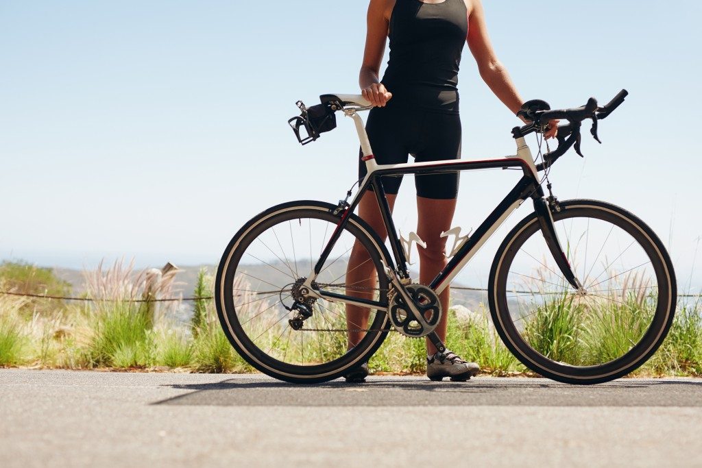 a woman cyclist