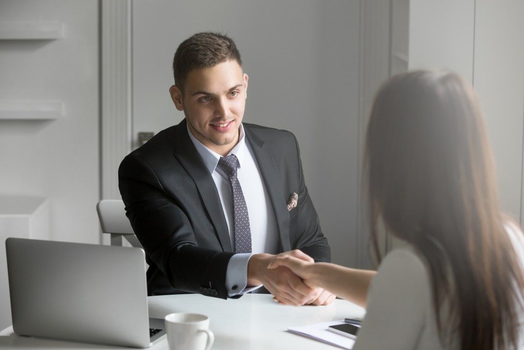 Man interviewing an applicant